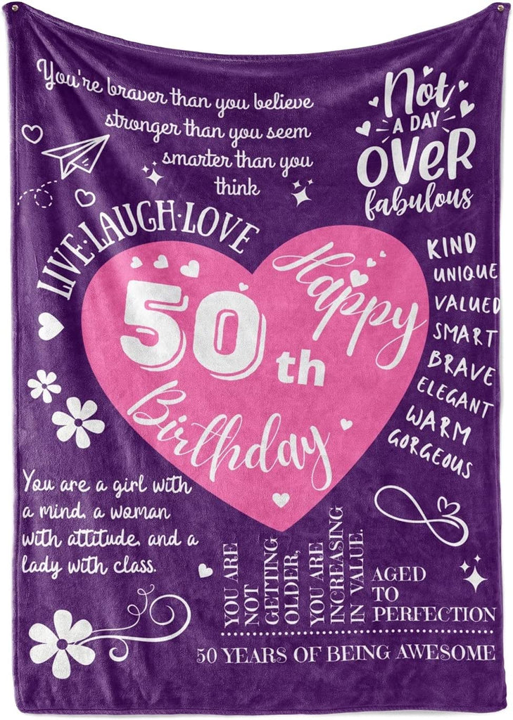 50th Birthday Blanket for Women